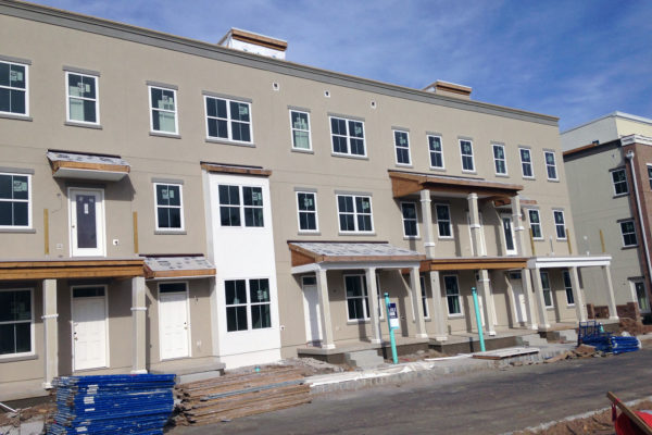 Building with new stucco